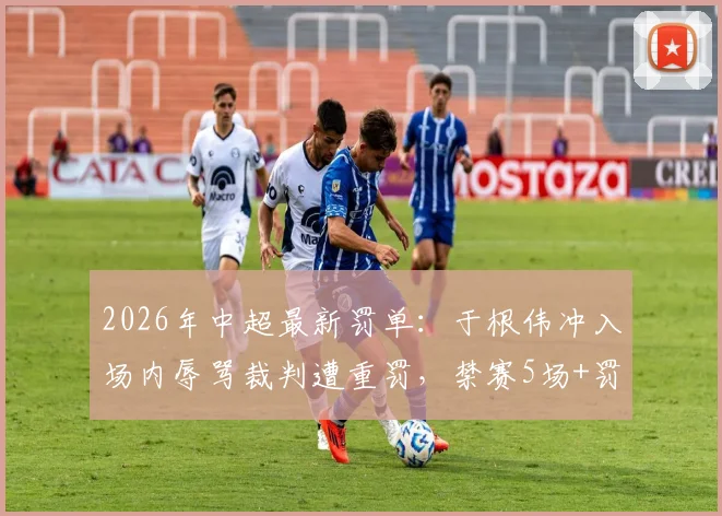 2026年中超最新罚单:于根伟冲入场内辱骂裁判遭重罚,禁赛5场+罚款5万元详解